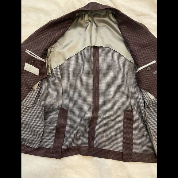 Brunello Cucinelli Mens Linen Wool Jacket Sz 54/44 - Picture 3 of 10